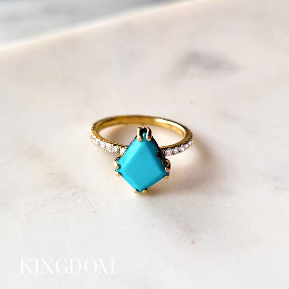 Turquoise Diamond Engagement Ring